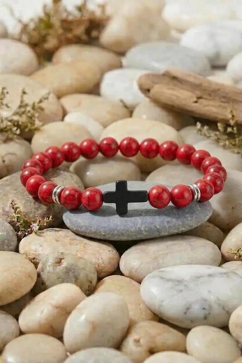 Jesus Cross Stone Bracelet Zenana