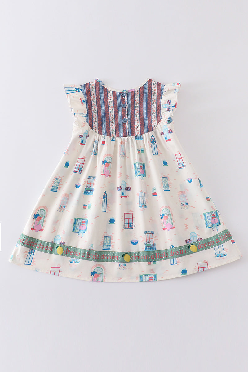 Abby & Evie Platinum Balcony Ruffle Girls Dress - 7/8