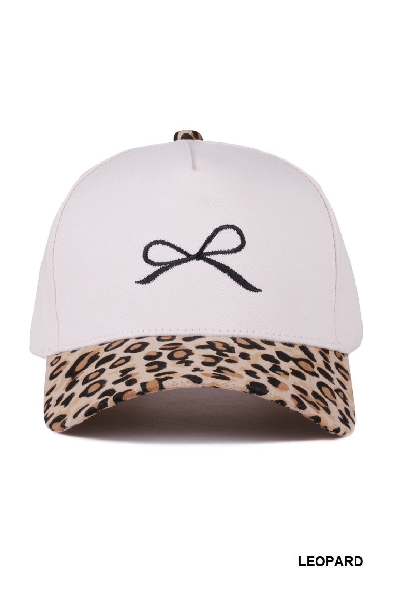 Coquette Bow Two-Tone Canvas Cotton Cap